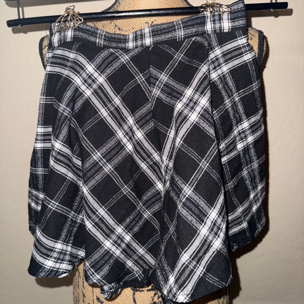 SHEIN Monochrome Plaid Skirt